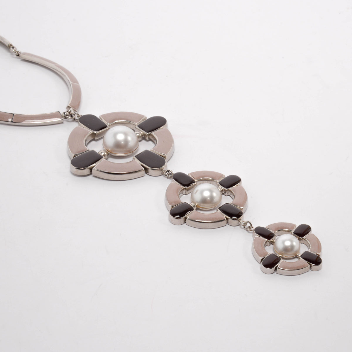 Chanel Pink & Burgundy Enamel Baroque Drop Pendant