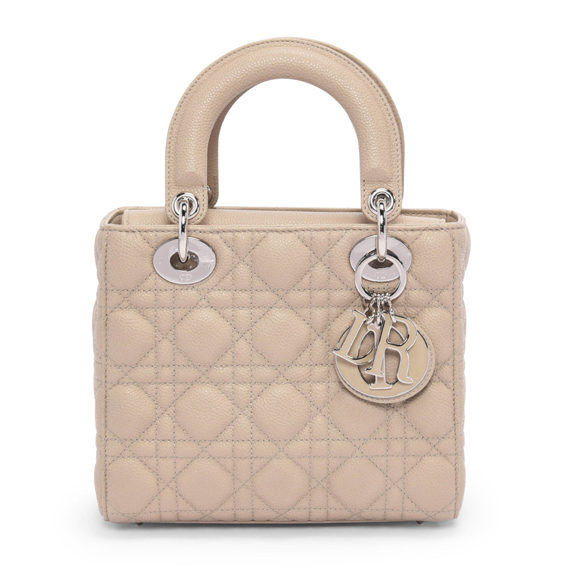 Dior Sand Cannage Grained Calfskin Small Lady Dior