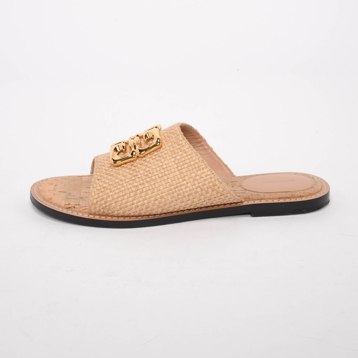 Givenchy Beige Raffia 4G Liquid Flat Mules 40