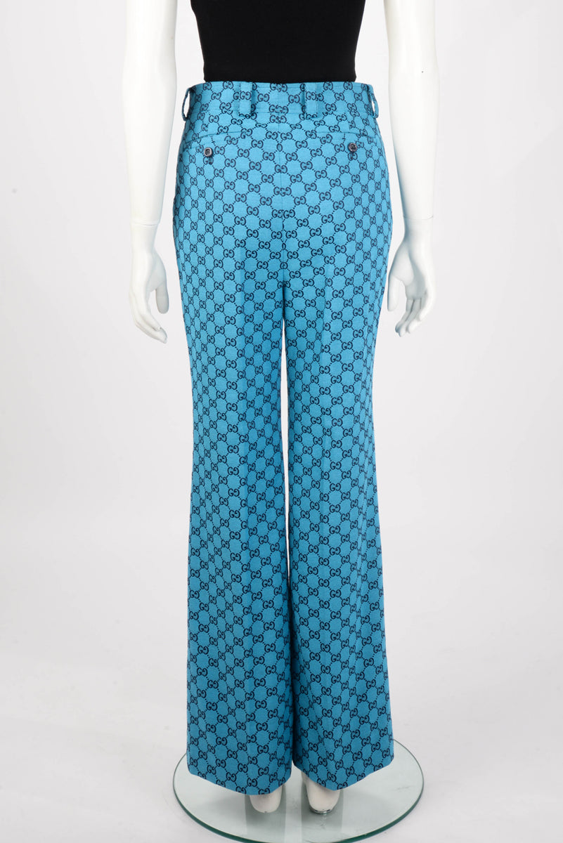 Gucci Blue GG Canvas Flared Pant IT 42