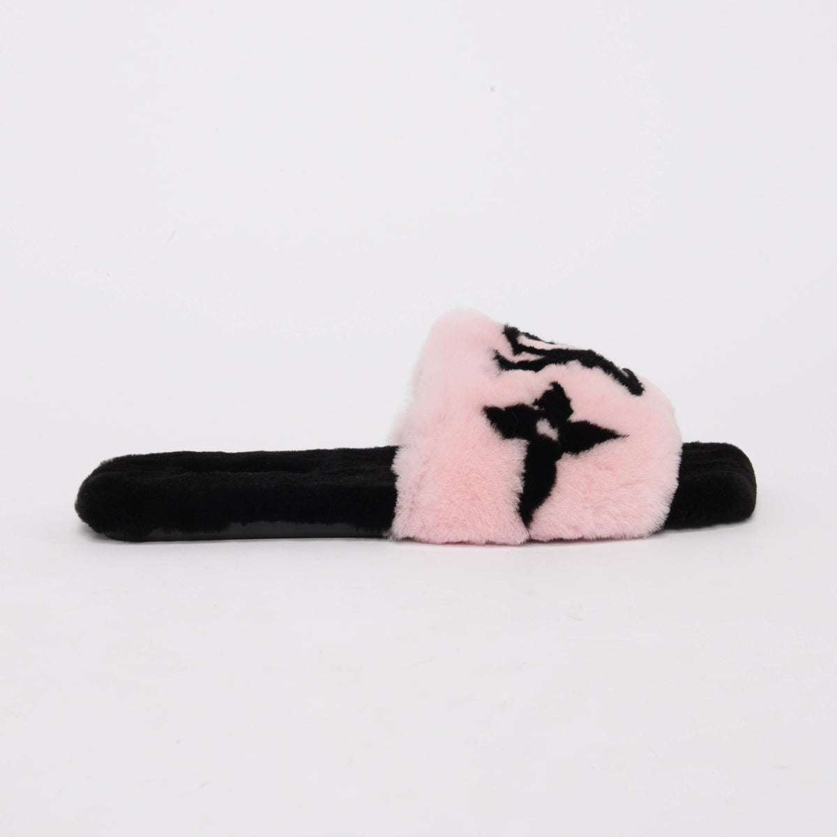 Louis Vuitton Pink & Black Mink Fay Slides 38