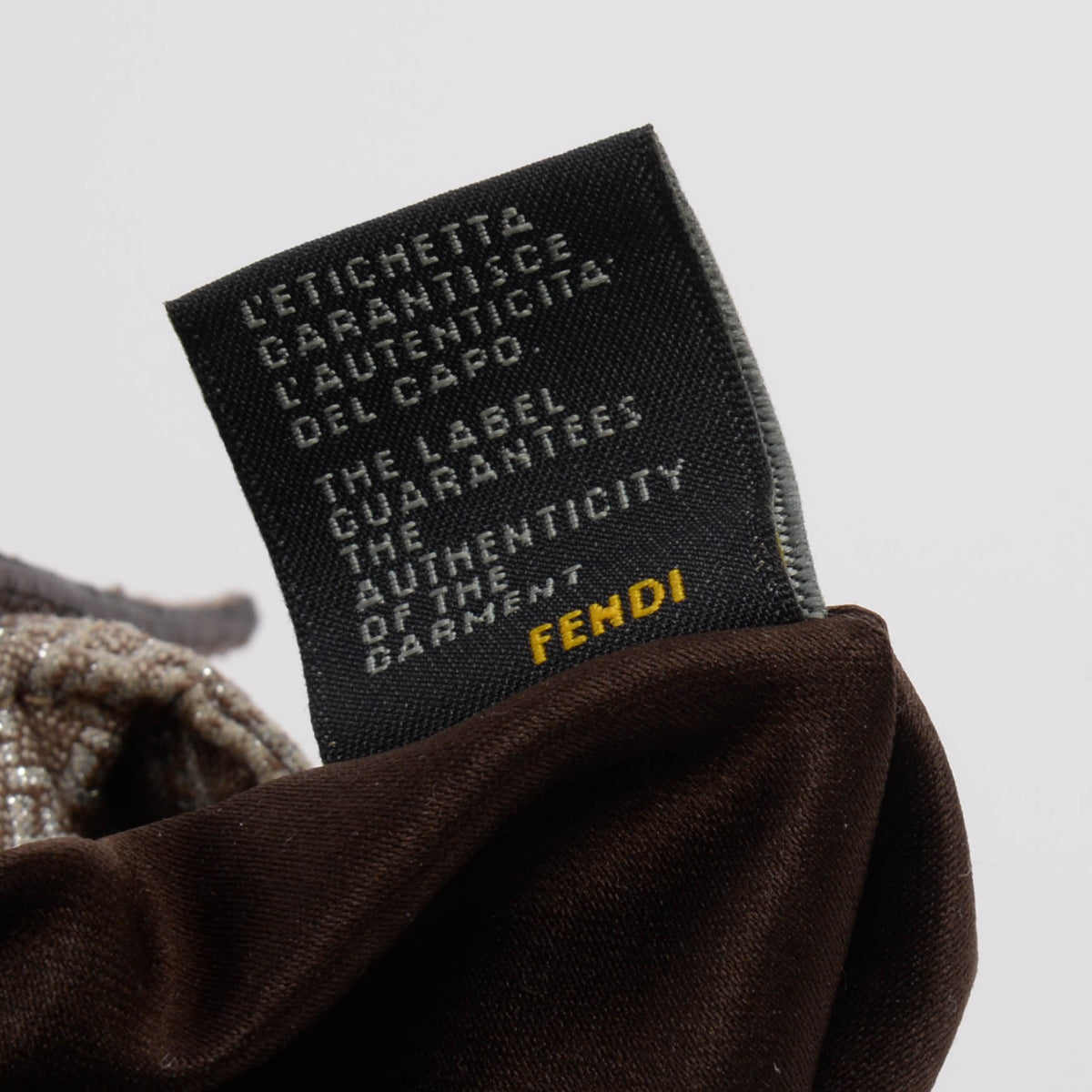 Fendi Beige & Silver Micro Zucchino Canvas Mini Baguette Bag