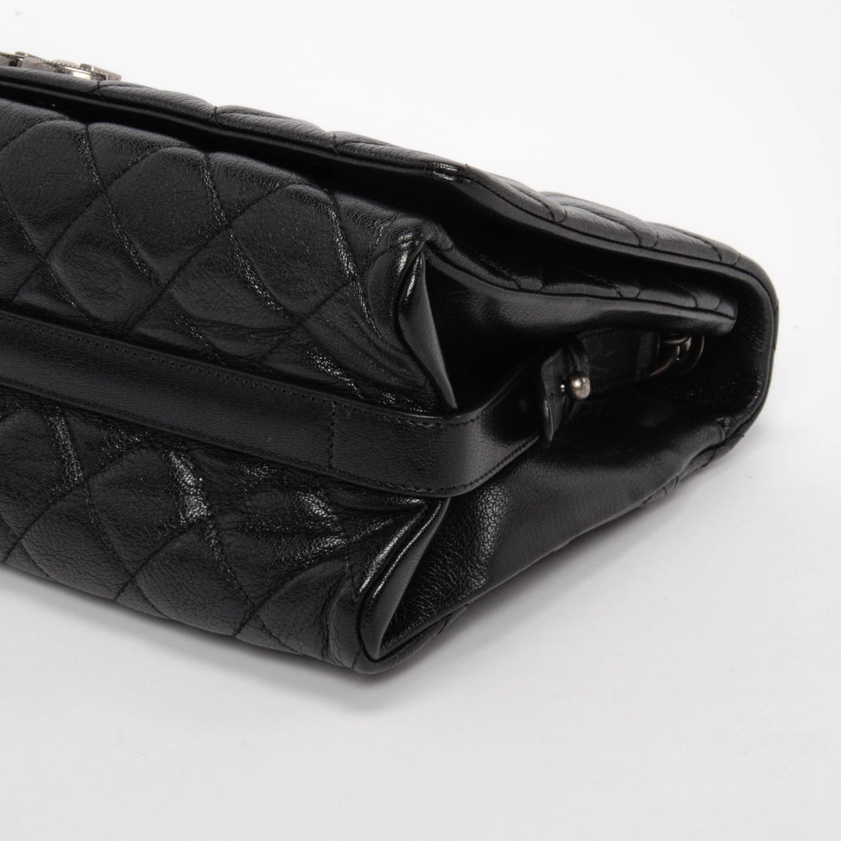 Chanel Black Quilted Goatskin Large City Rock Flap Bag