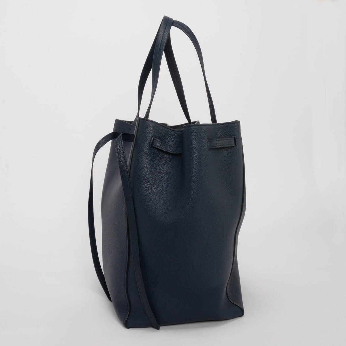Celine Navy Grained Calfskin Medium Phantom Cabas Tote