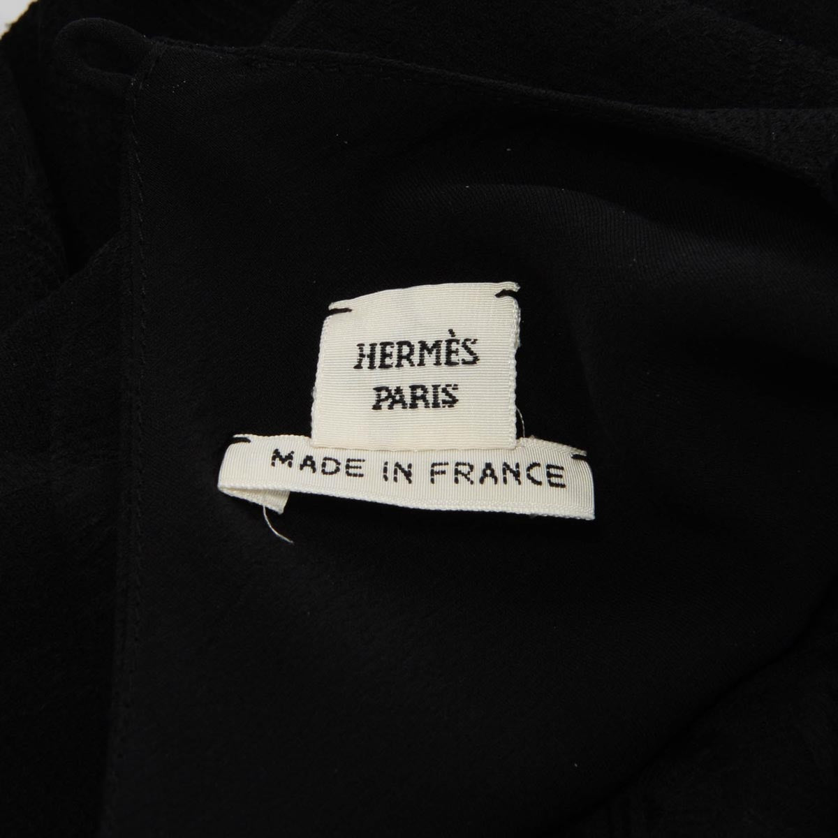 Hermes Black Silk Eperon D'Or Neck Wrap Blouse FR 44