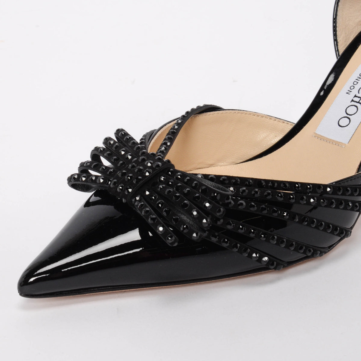 Jimmy Choo Black Patent Kaitence Bow Detail Pumps 36.5