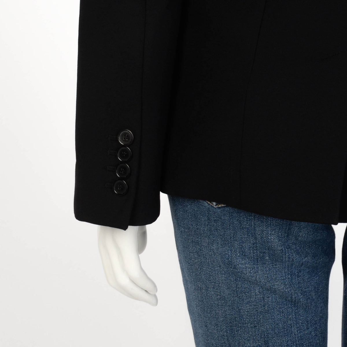 Alexander McQueen Black Wool Blend Split Sleeve Jacket IT 38