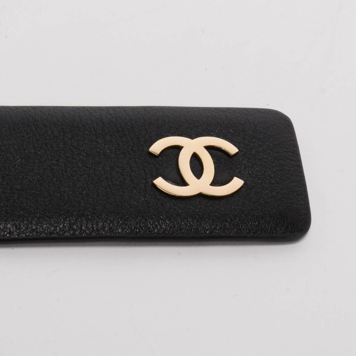 Chanel Black & Burgundy Reversible Leather Chain Buckle Belt