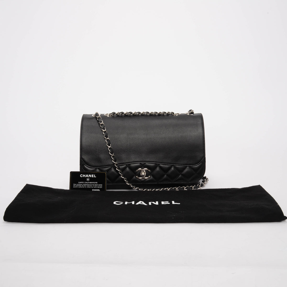 Chanel Black Lambskin Medium Tramezzo Bag