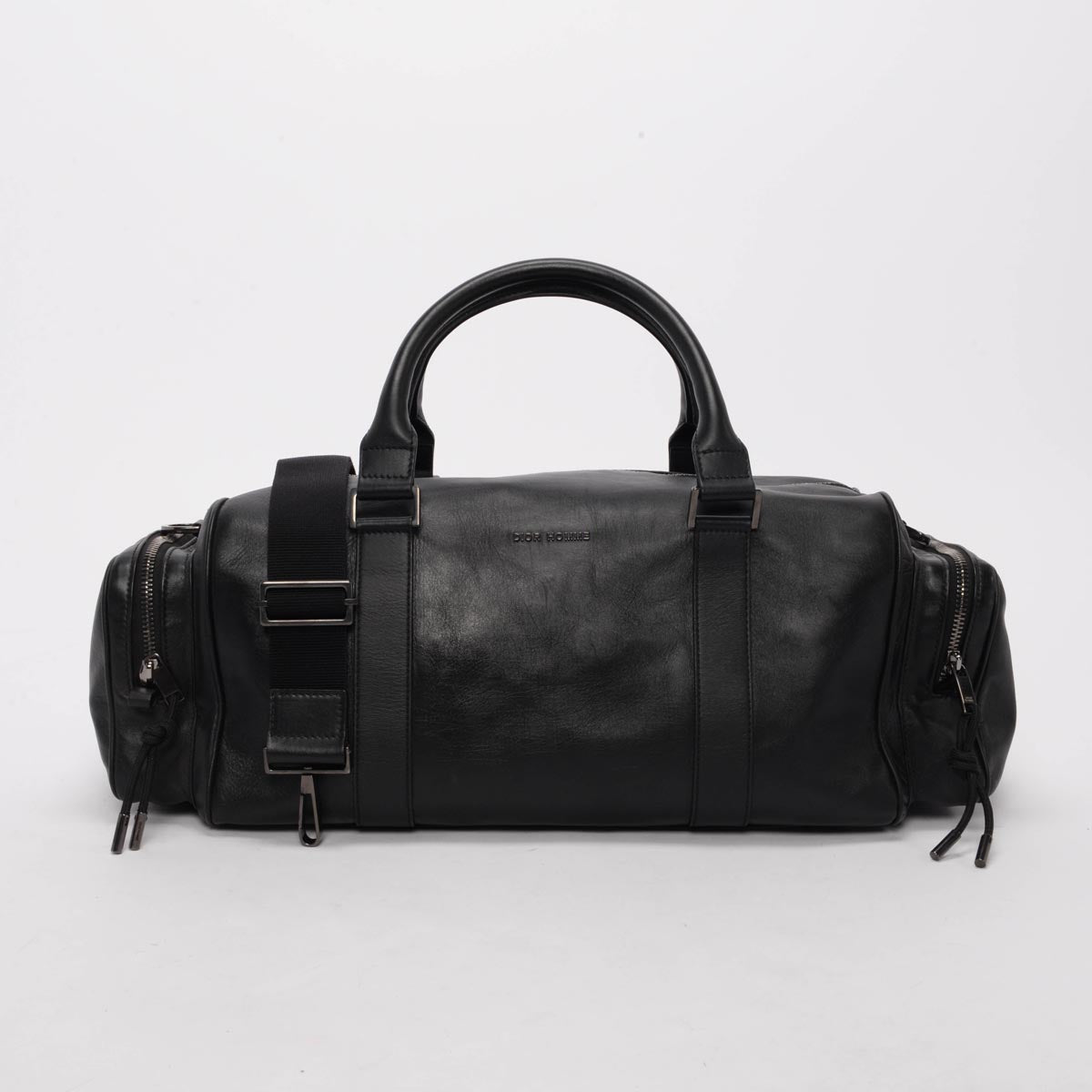 Dior Homme Black Calfskin Weekend Duffle Bag