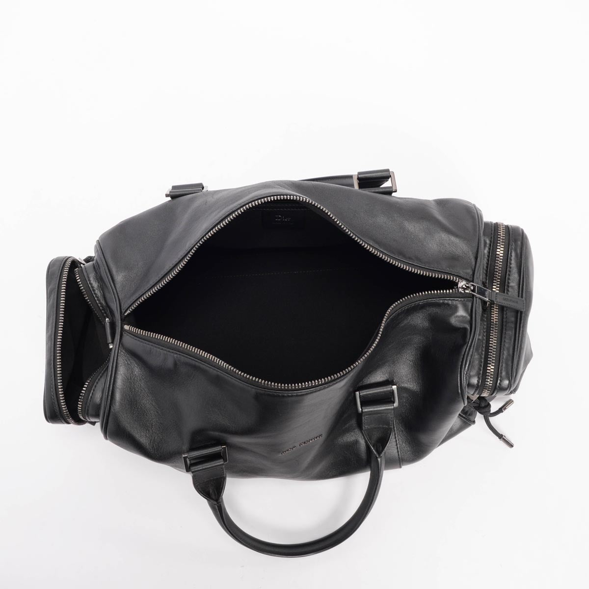 Dior Homme Black Calfskin Weekend Duffle Bag