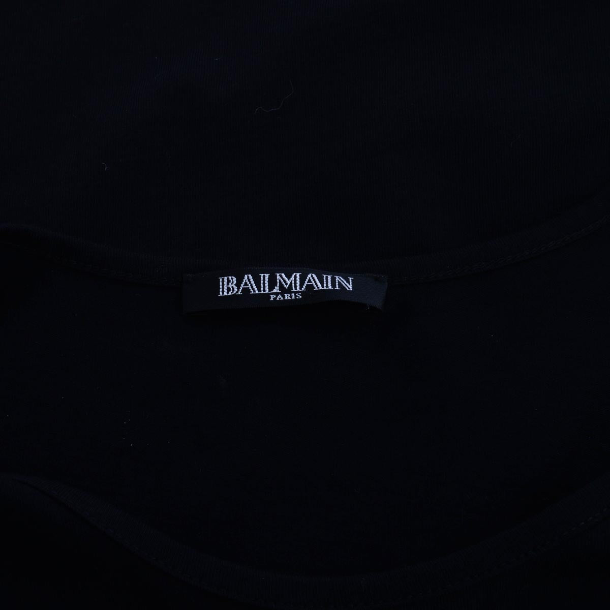 Balmain Black Cotton Logo Tank Top FR 38