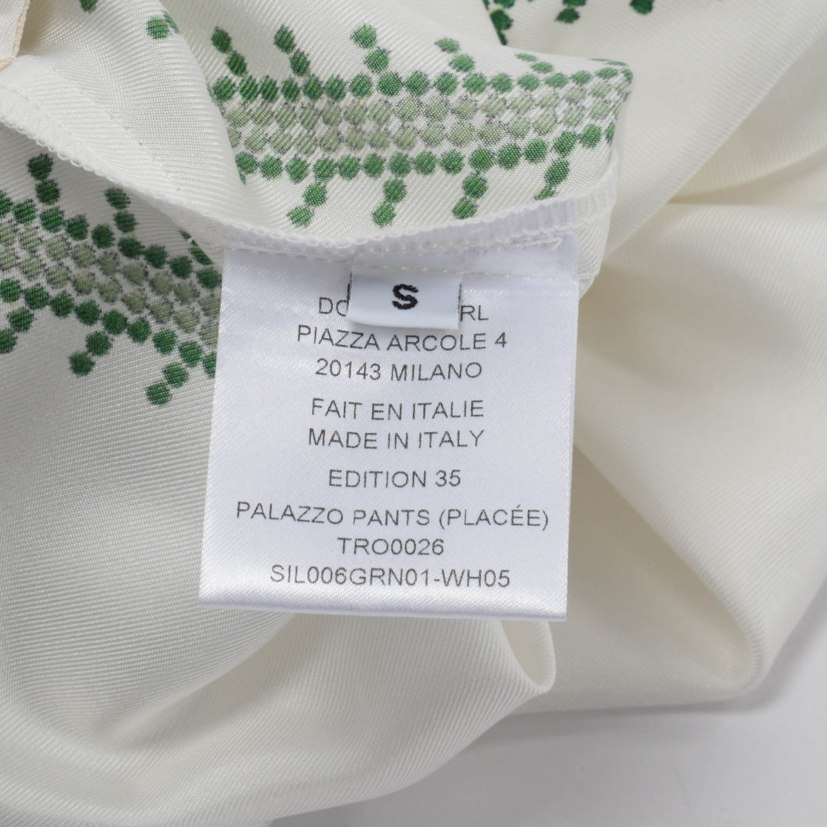 La DoubleJ White & Multicolour Silk Grenadilla Print Palazzo Pants S