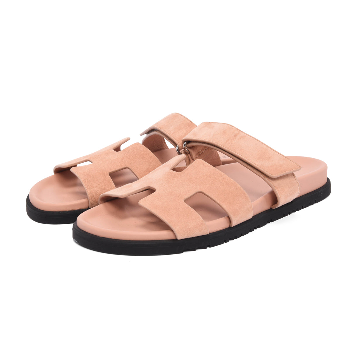 Hermes Nude Suede Chypre Sandals 41