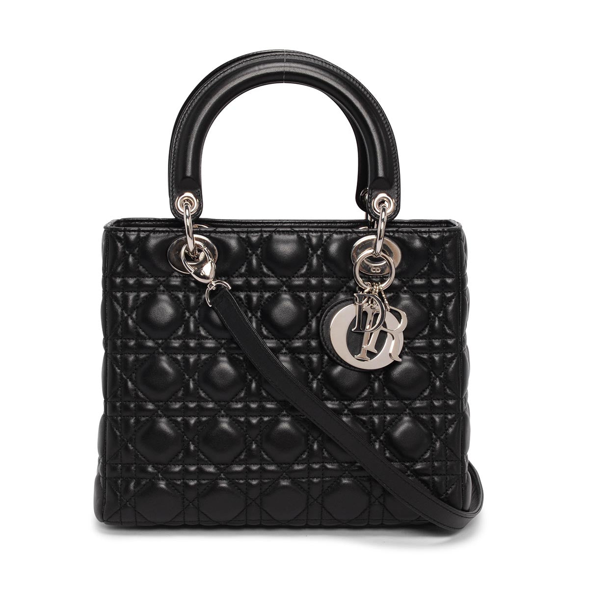 Dior Black Cannage Lambskin Medium Lady Dior Bag