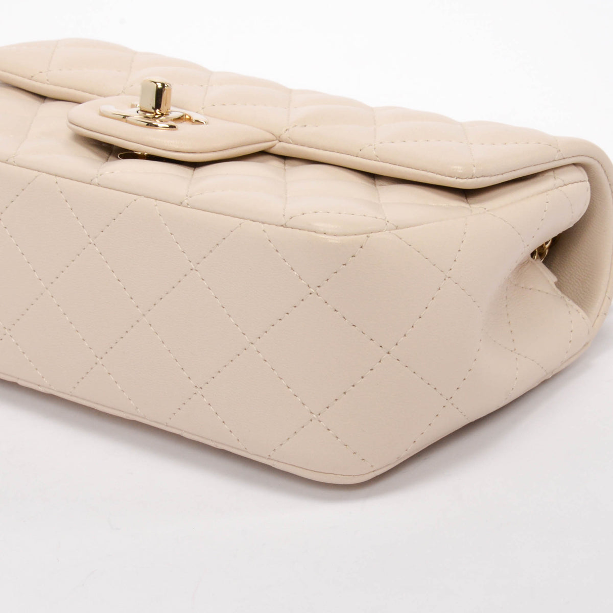 Chanel Ivory Lambskin Mini Rectangular Flap Bag