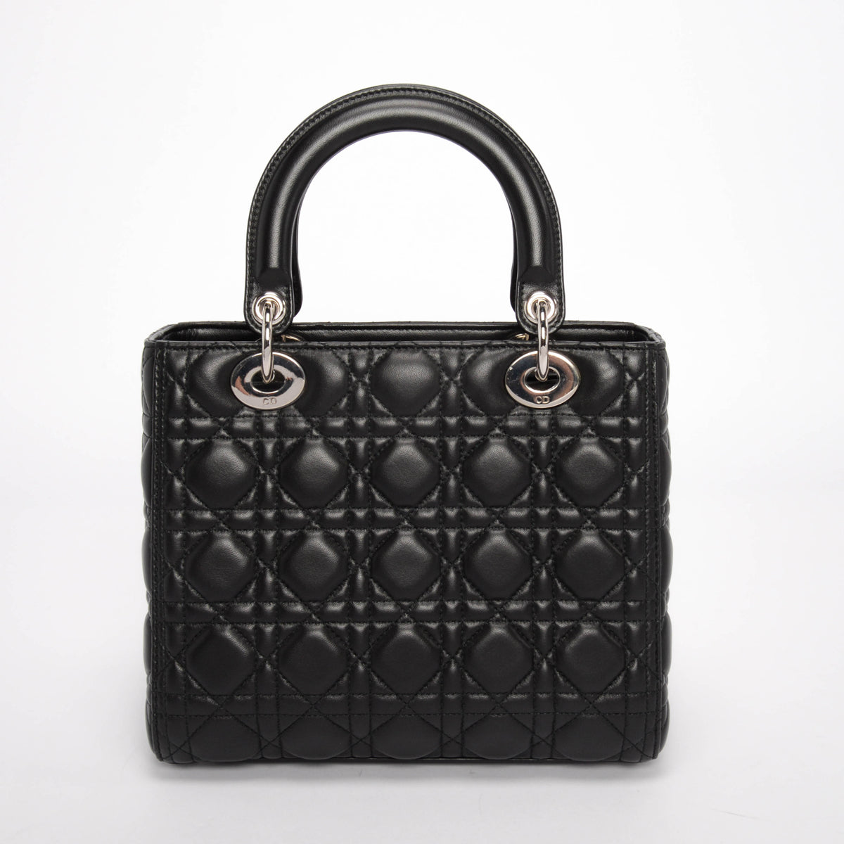 Dior Black Lambskin Cannage Medium Lady Dior Bag