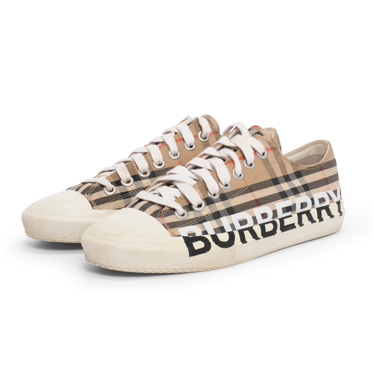 Burberry Beige Nova Check Low Top Sneakers 41