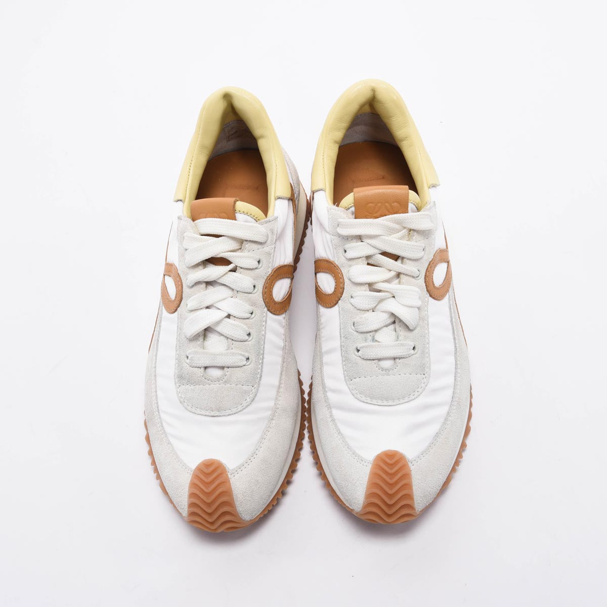 Loewe White Calfskin & Nylon Flow Runner Sneakers 37