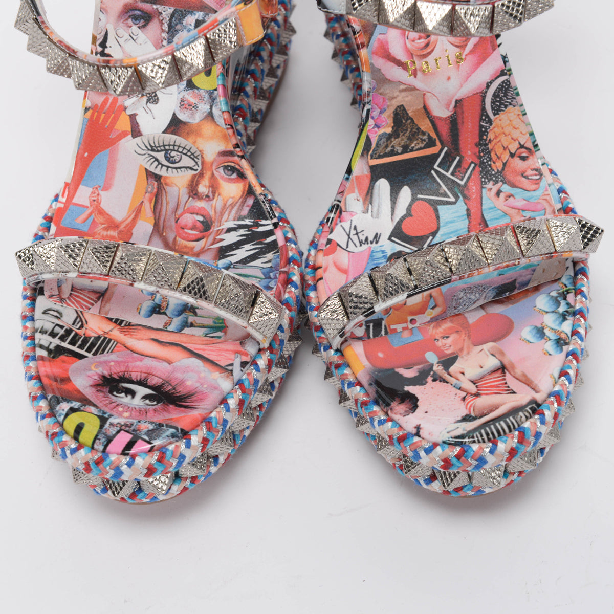 Christian Louboutin Multi Colour Patent Pyraclou Xtian Wedges 41