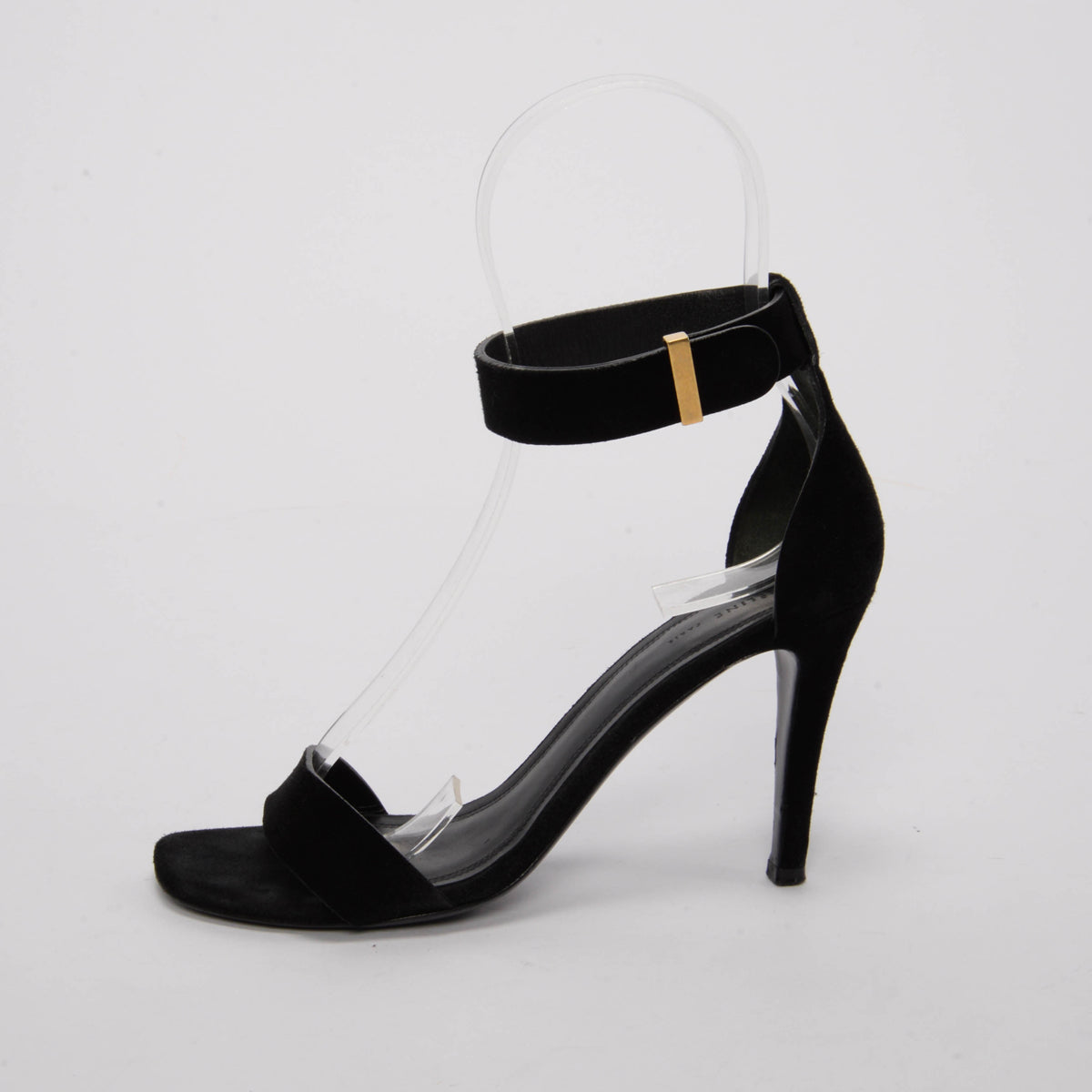 Celine Black Suede Ankle Strap Sandals 36.5