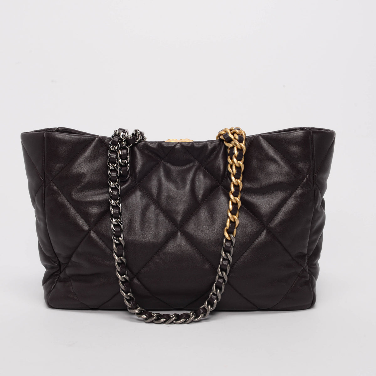 Chanel Aubergine Quilted Lambskin 19 East West Shopping Tote