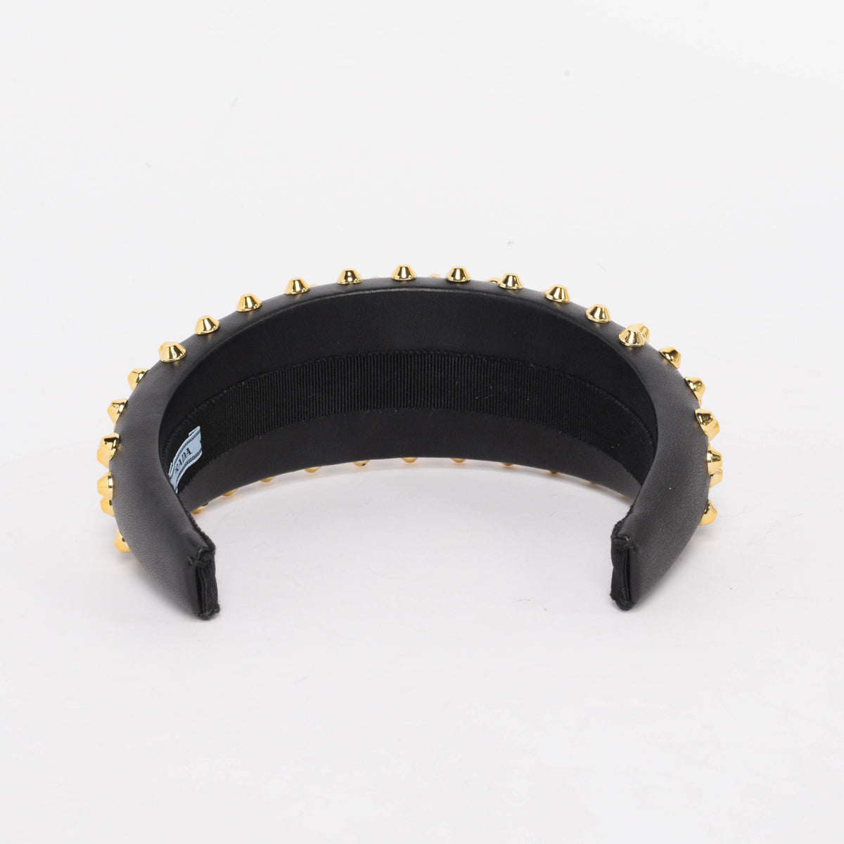 Prada Black Studded Nappa Headband