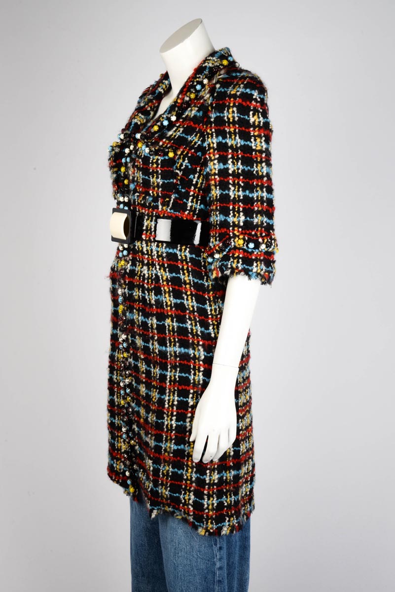 Chanel Multi Colour Wool Tweed Beaded Short Sleeve Coat FR 36