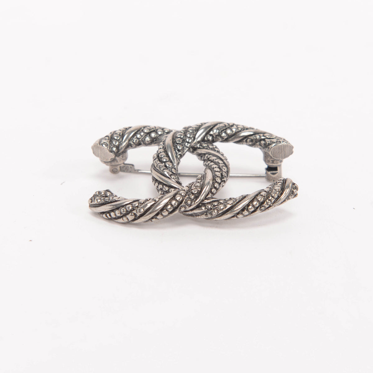 Chanel Ruthenium Twisted CC Brooch