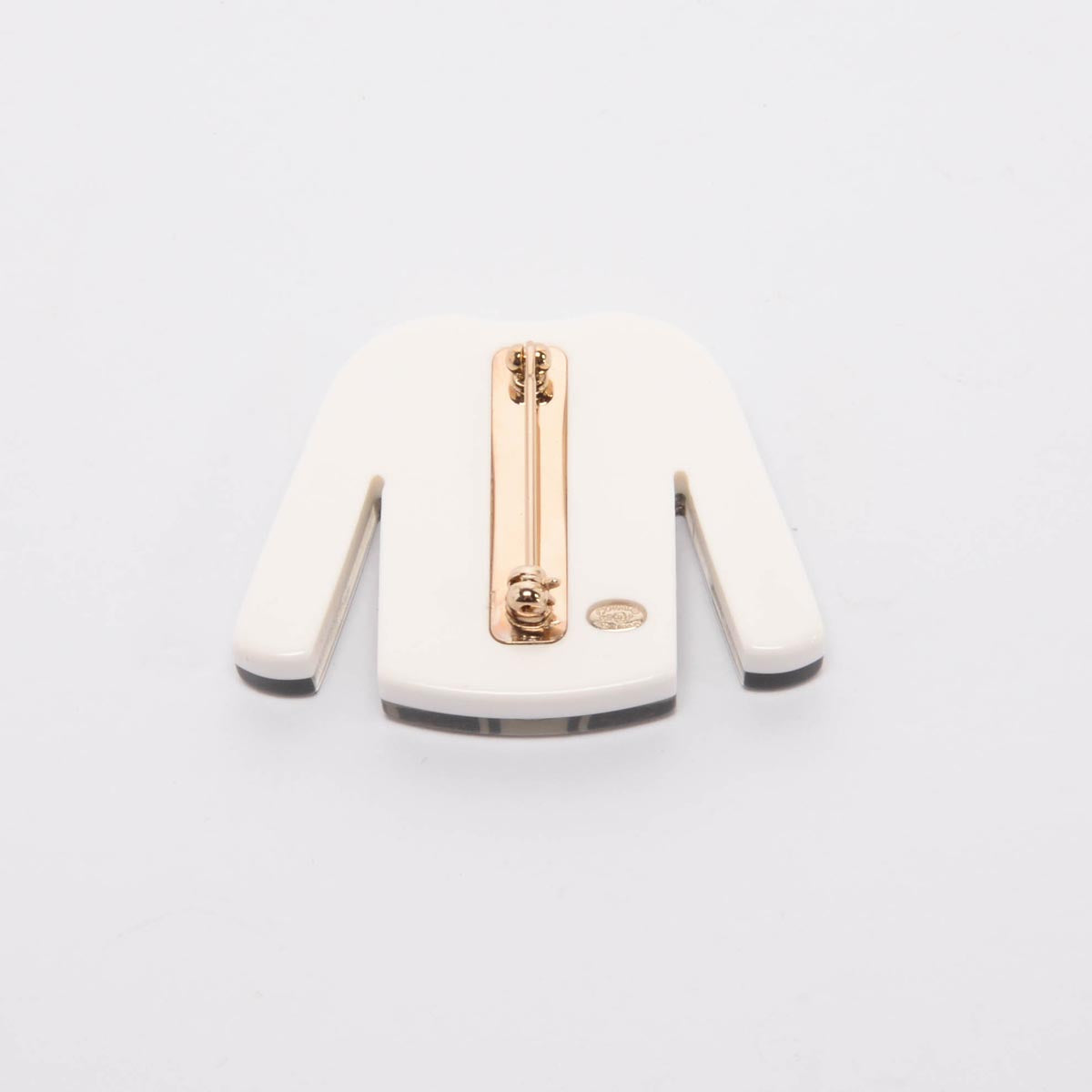 Chanel Black Resin CC Jacket Brooch