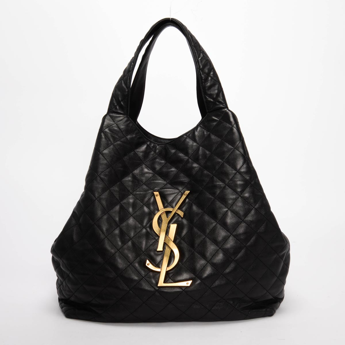 Saint Laurent Black Quilted Lambskin Maxi Icare Shopping Tote