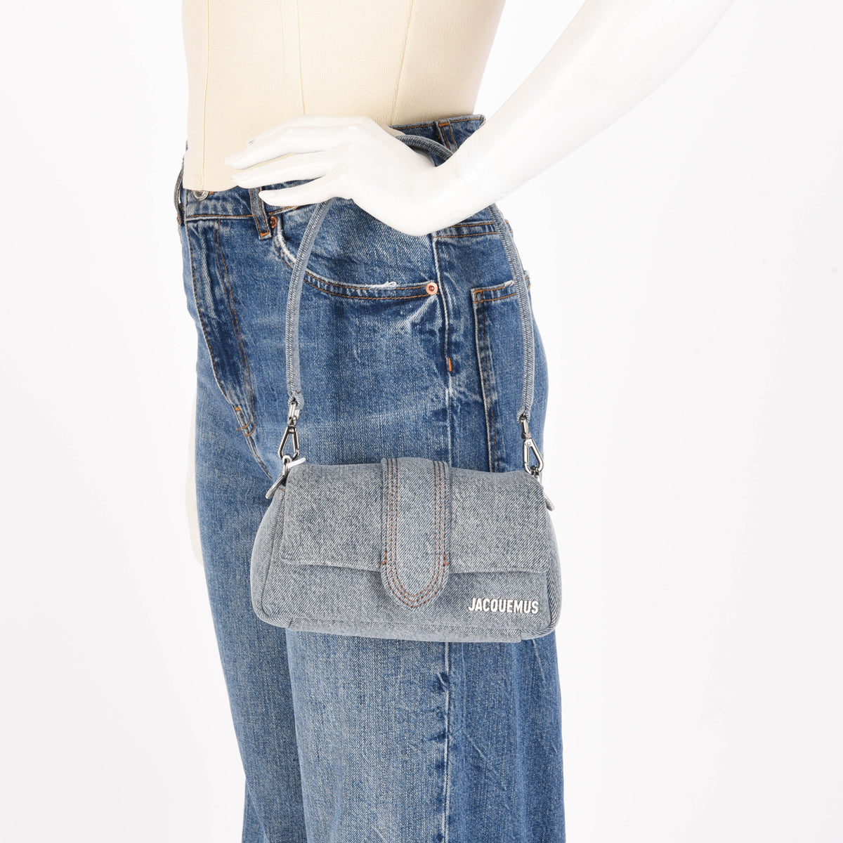 Jacquemus Blue Puffed Denim Small Bambimou Mini Bag