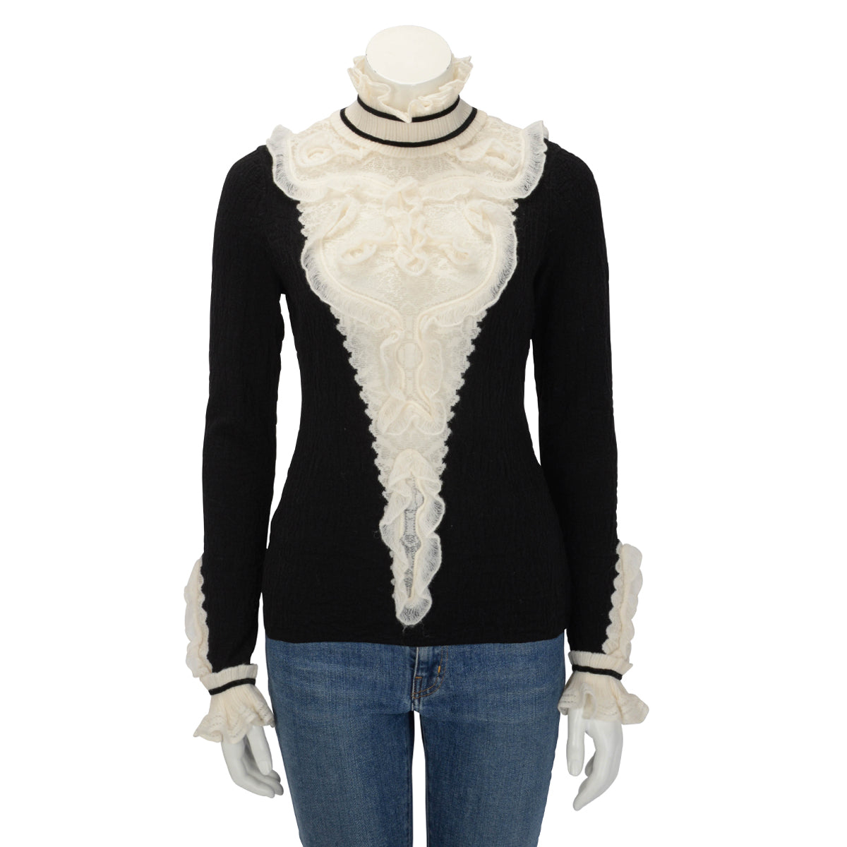 Chanel Black & White Wool Blend Paris to Salzberg Sweater FR 40