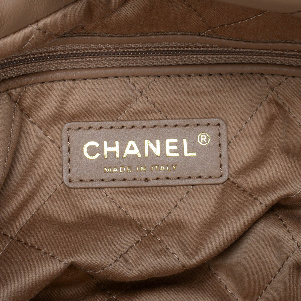 Chanel Camel Shiny Calfskin Small 22 Bag