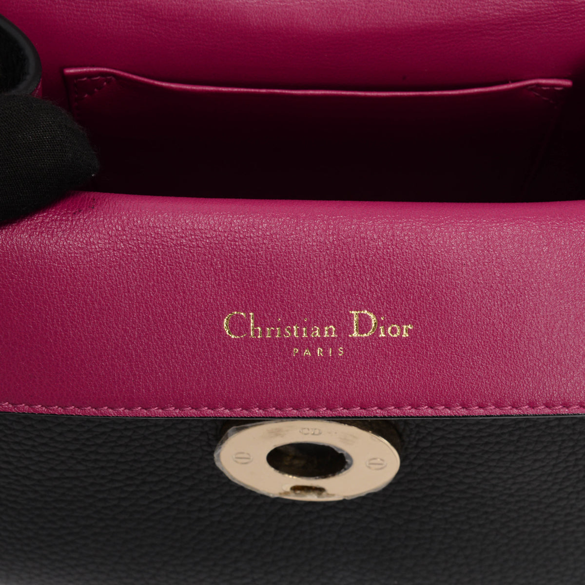 Dior Black Grained Calfskin Mini Be Dior Flap Bag