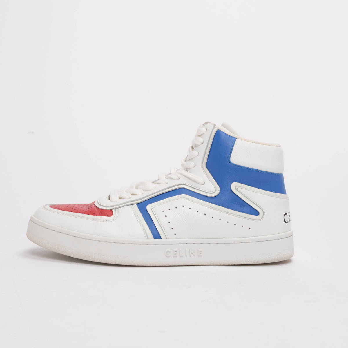 Celine White Leather CT-01 "Z" High Top Sneakers 39