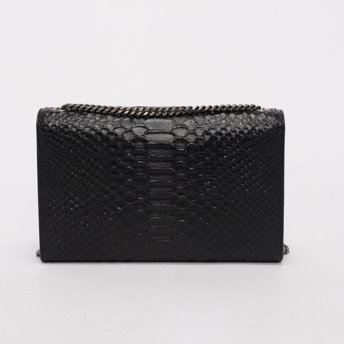 Saint Laurent Black Python Embossed Medium Kate Chain Bag