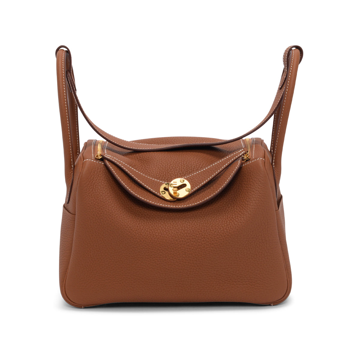 Hermes Gold Clemence Lindy 26 Shoulder Bag