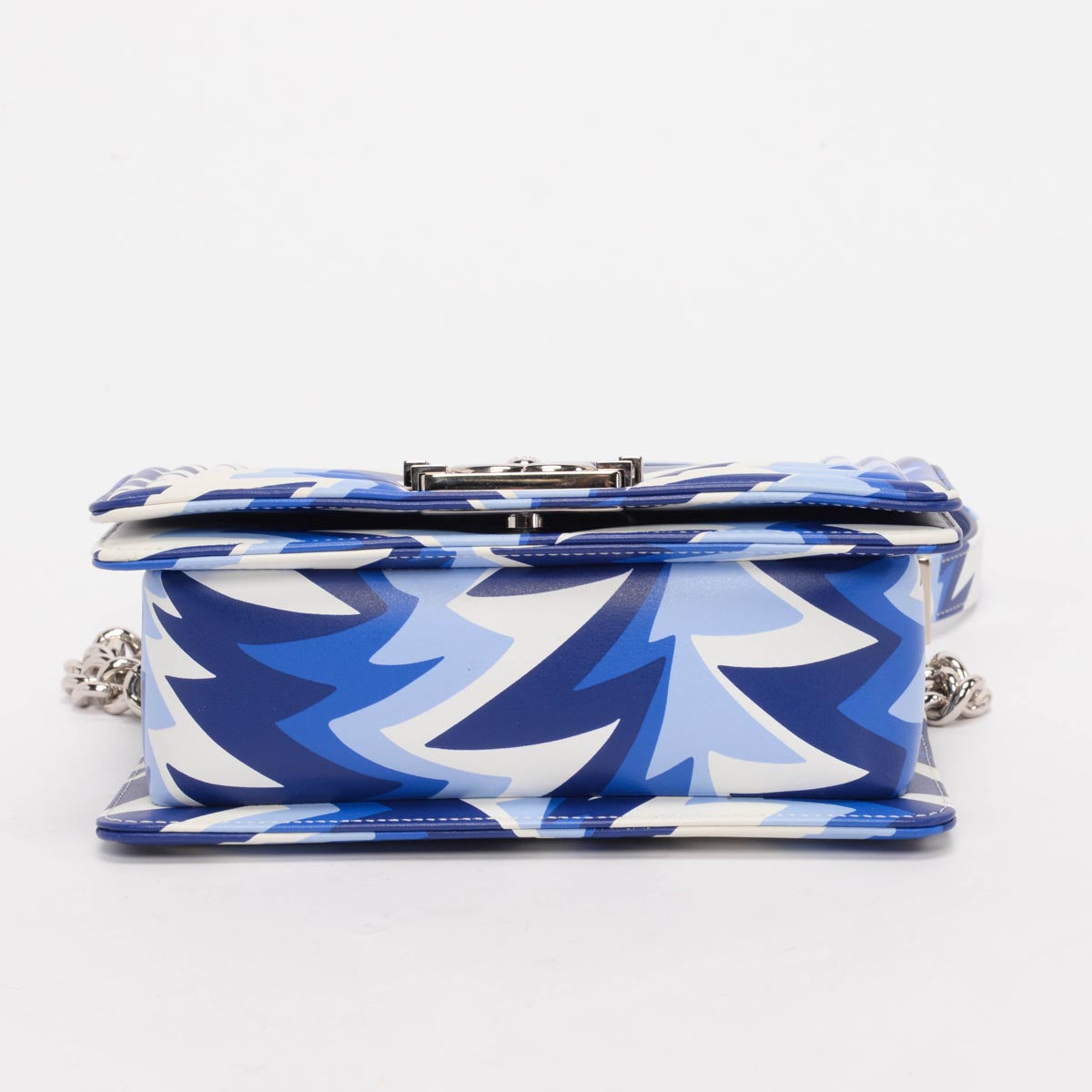 Chanel Blue Printed Calfskin Small Boy Bag