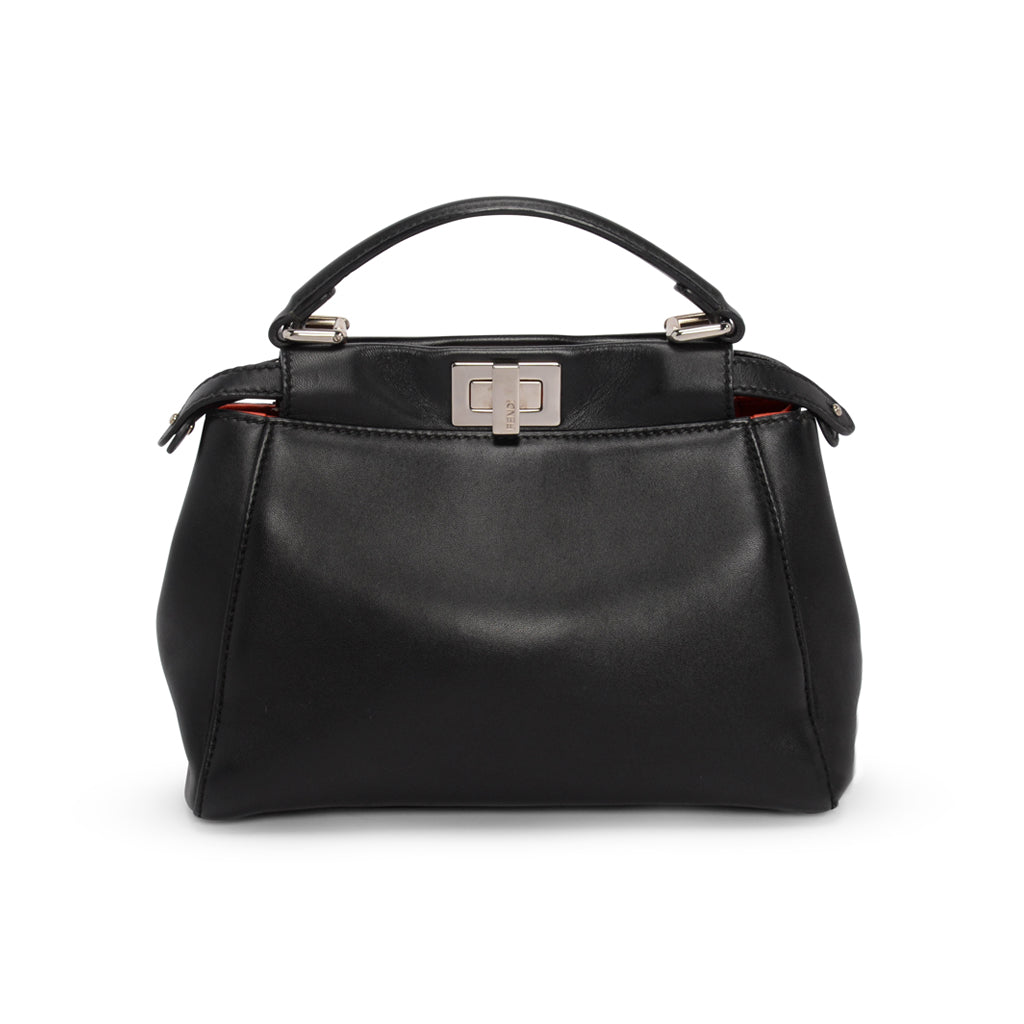 Fendi Black Calfskin Monster Eyes Mini Peekaboo