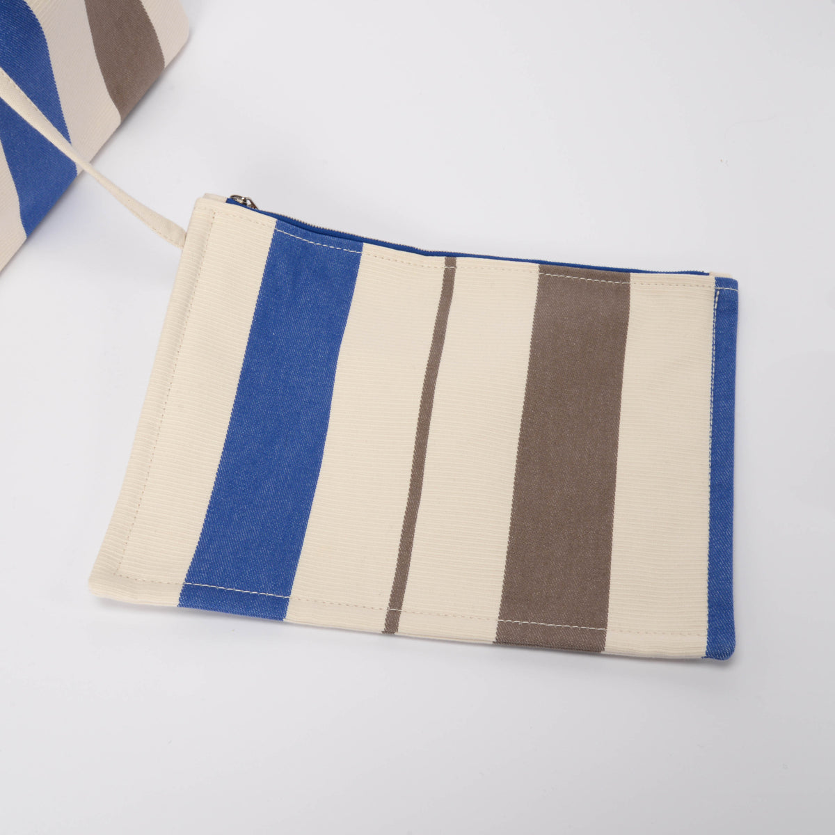 Hermes Blue Rocabar Canvas Zoulou Picnic Tote