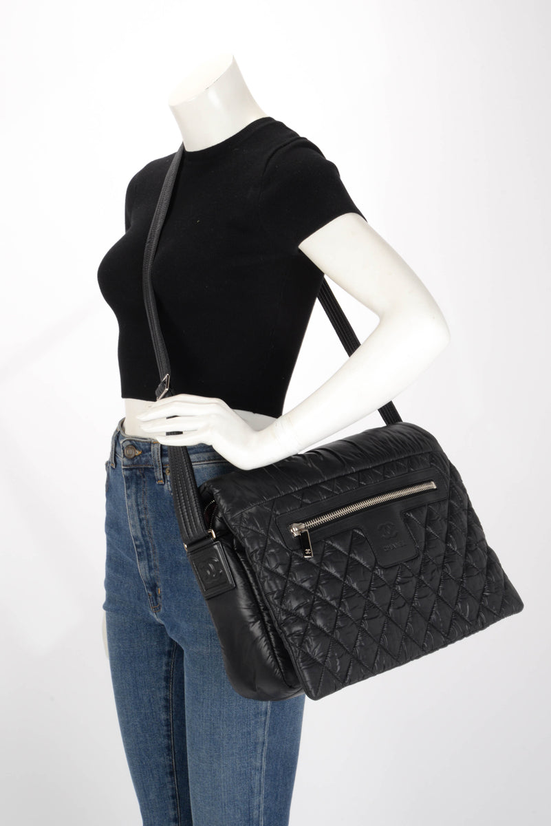 Chanel Black Quilted Nylon Coco Cocoon Messenger Bag
