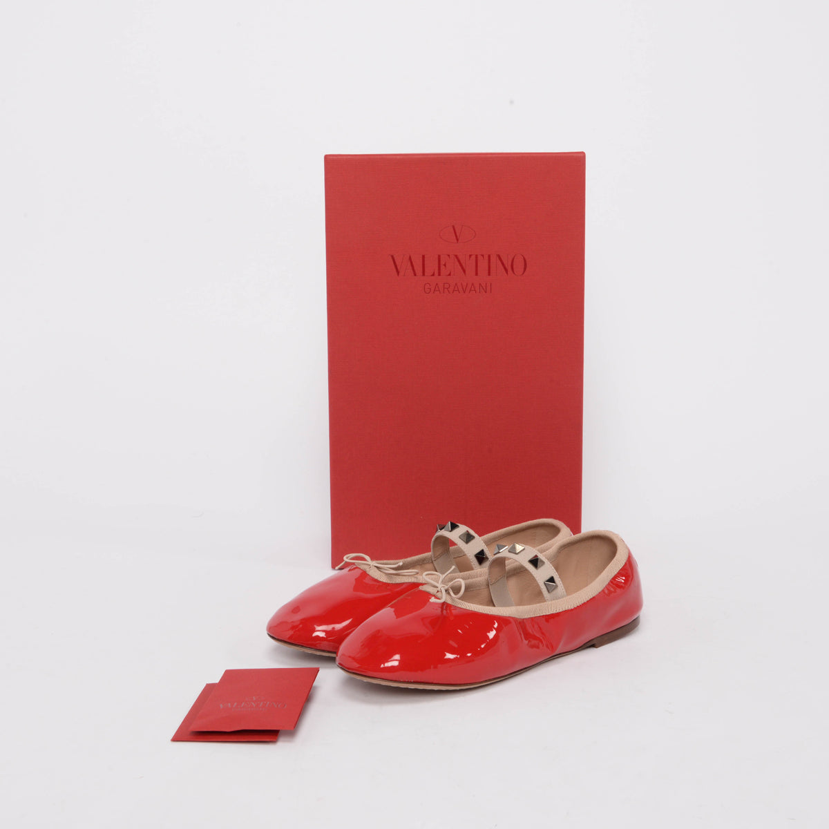 Valentino Red Patent Rockstud Ballerina Flats 36