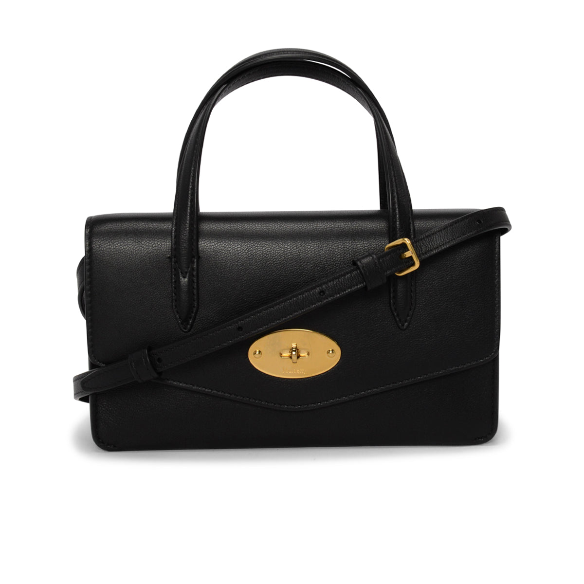 Mulberry Black Calfskin Small Darley Top Handle Bag