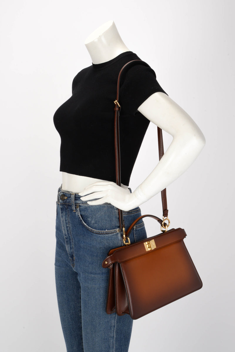 Fendi Brown Ombre Shiny Nappa Peekaboo ISeeU East-West Bag