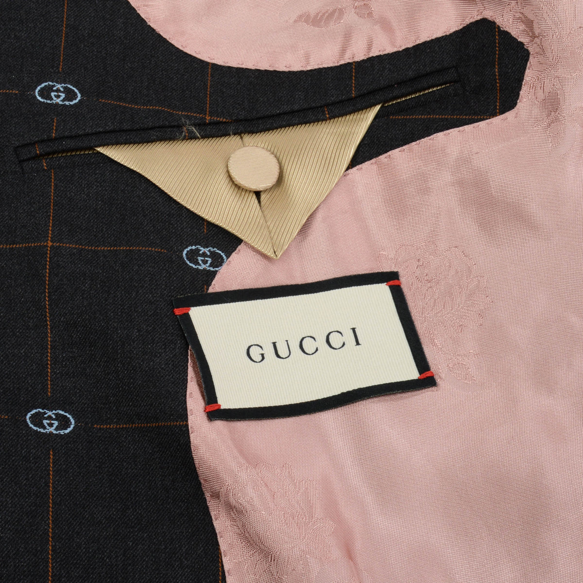 Gucci Charcoal Wool GG Check Straight Fit S.B. Suit IT 50