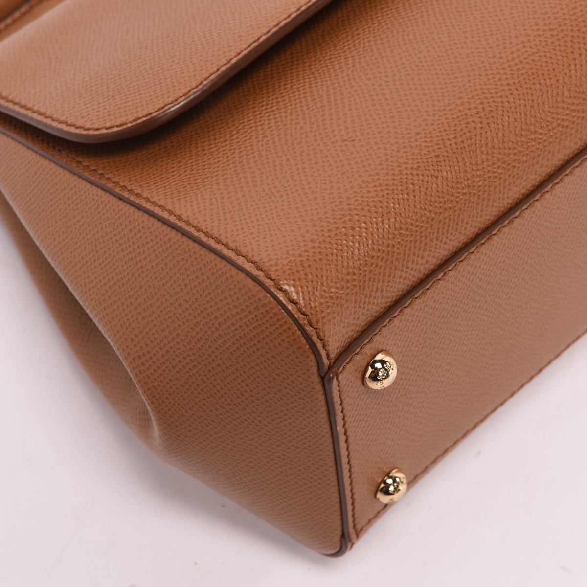 Dolce & Gabbana Camel Dauphine Leather Medium Sicily Bag