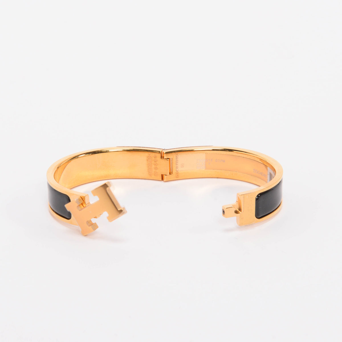 Hermes Black Enamel Clic H Bracelet