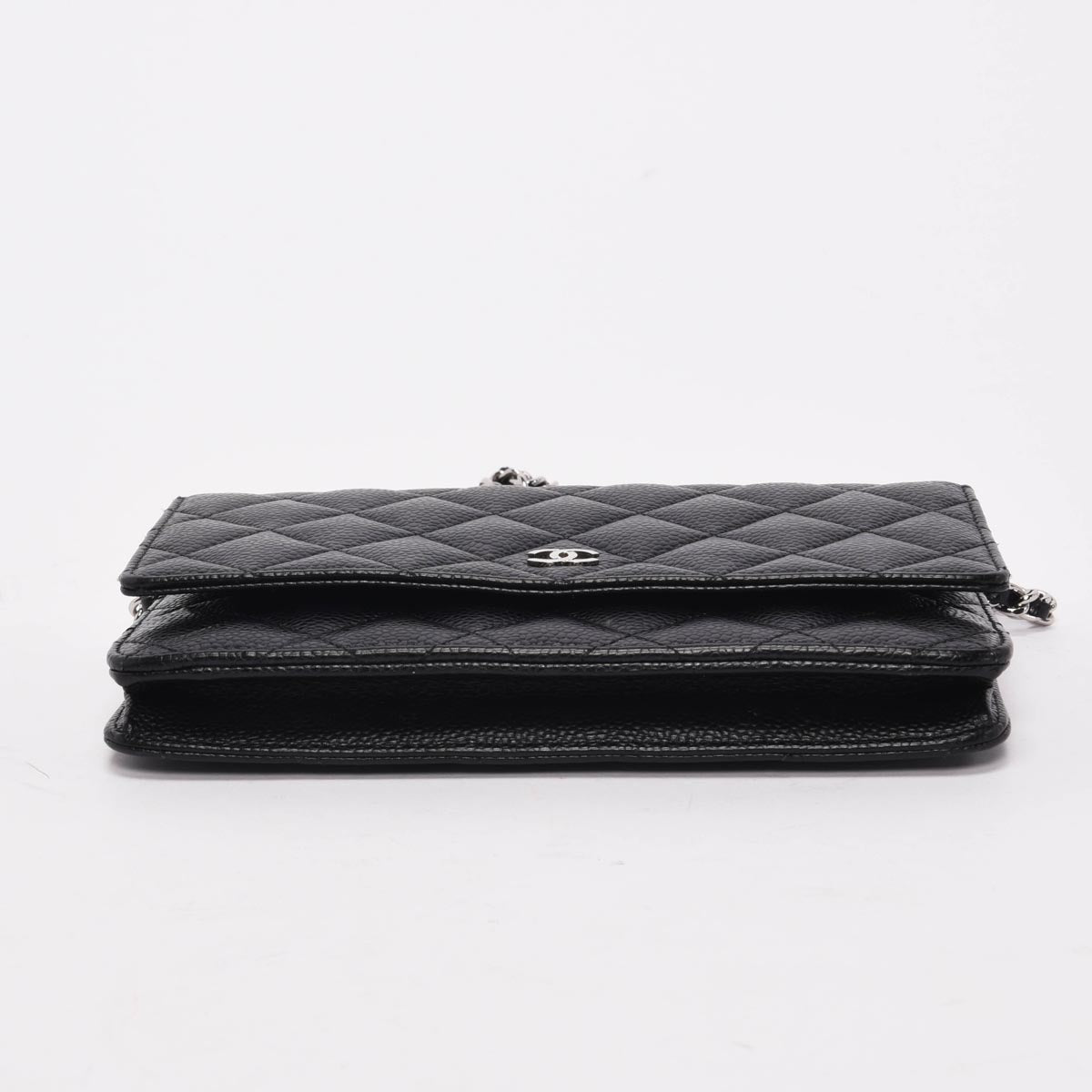 Chanel Black Quilted Caviar Classic Wallet On Chain