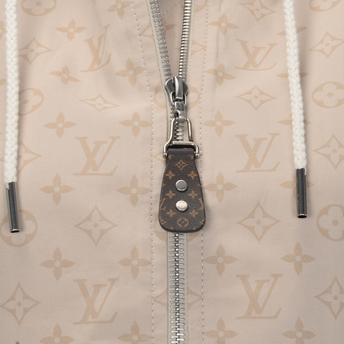 Louis Vuitton Beige Monogram Cotton Windbreaker Jacket FR 34